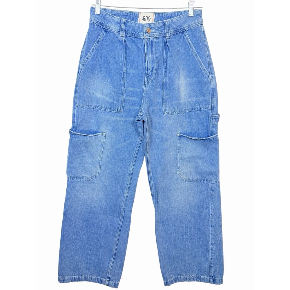 BDG Julian Wide-Leg Cargo Carpenter Jeans Womens 28 Y2K Utility Denim